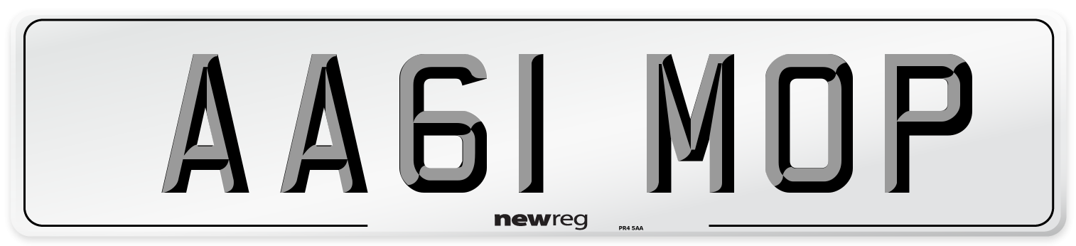 AA61 MOP Number Plate from New Reg